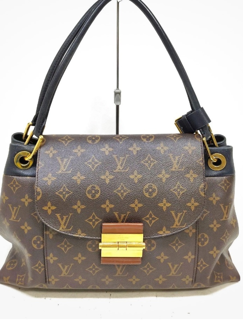 Louis Vuitton Olympe Monogram Shoulder Bag – Black Leather Trim & Gold Hardware